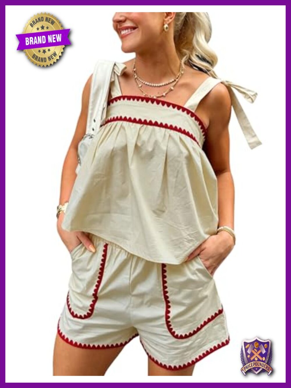 Boho Womens 100% Cotton Tank Top & Shorts Matching Set